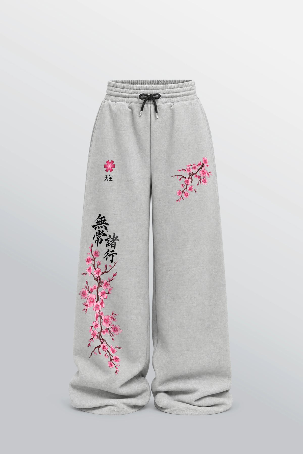 Impermanent Sakura Loose-Fit Sweatpants Grey