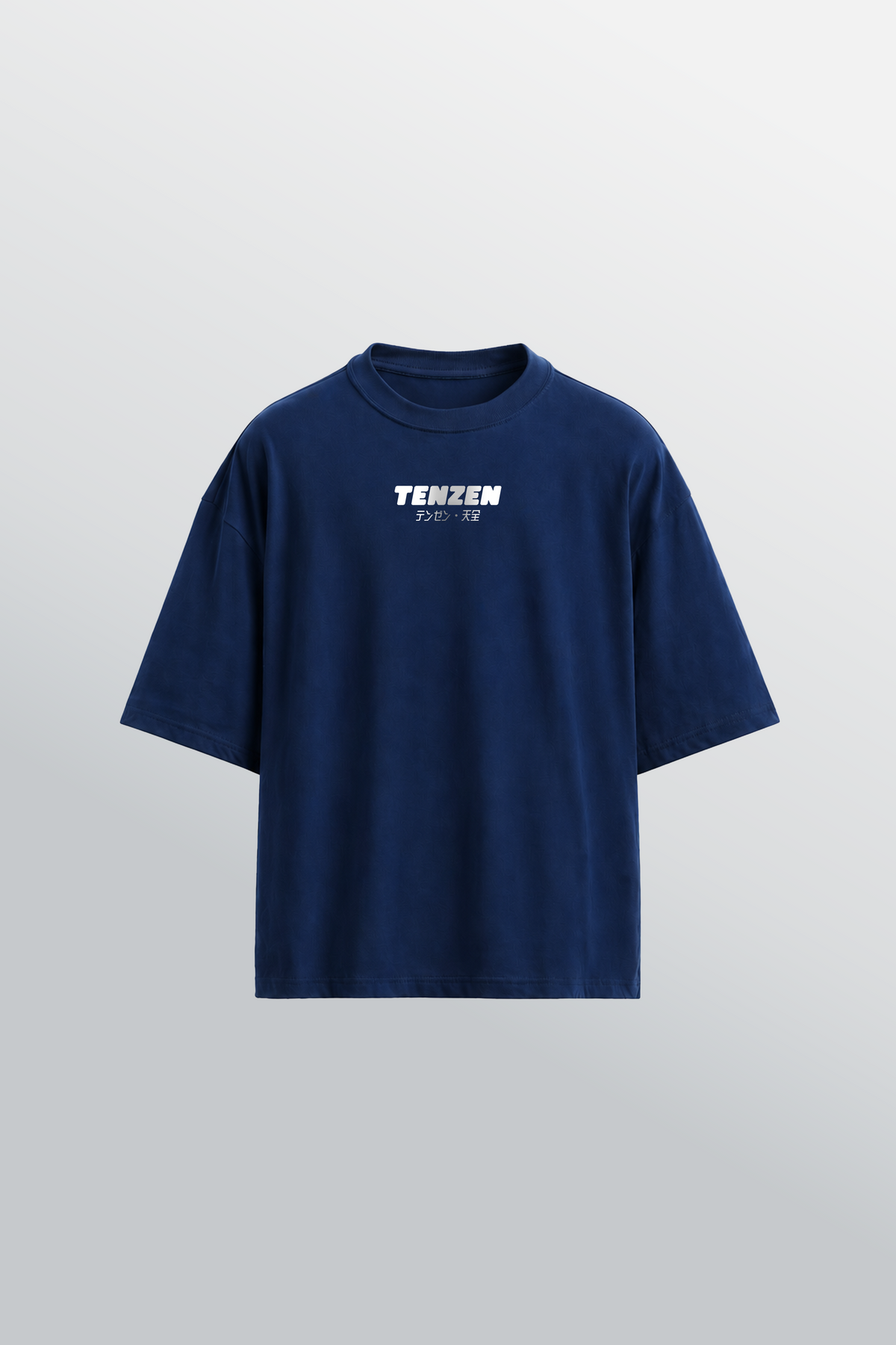 Oversized Rundhals T-Shirt Marineblau
