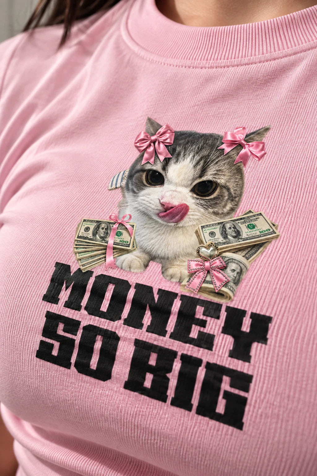 Money So Big Baby Tee Roze