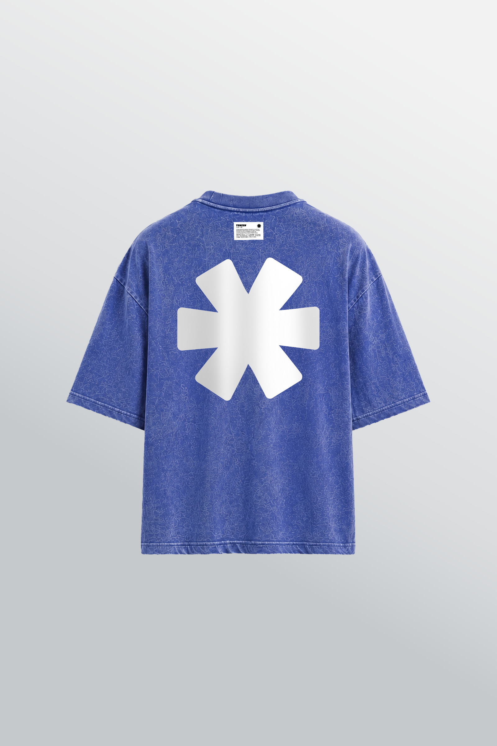 T-shirt oversize girocollo Blu Acid Wash
