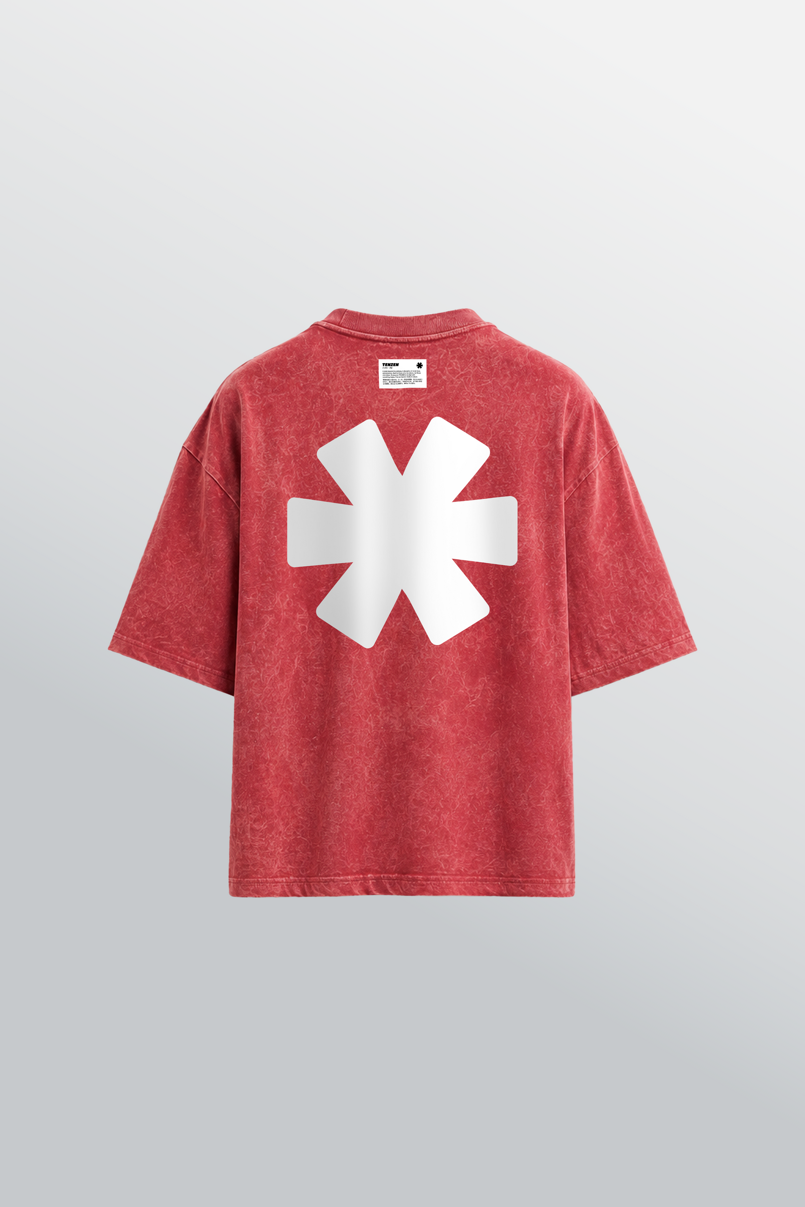 T-shirt oversize girocollo Rossa Acid Wash