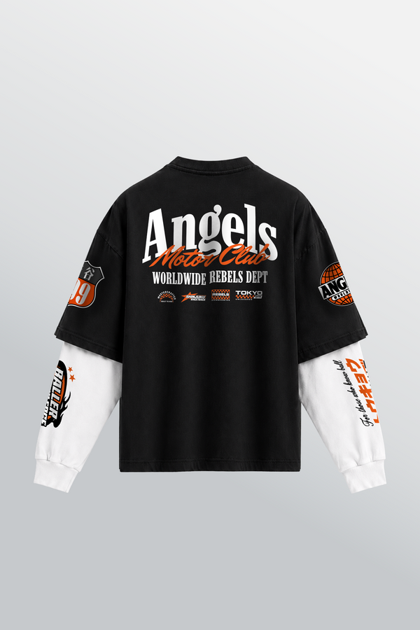 Tenzen Shibuya Division Camiseta superpuesta Negra