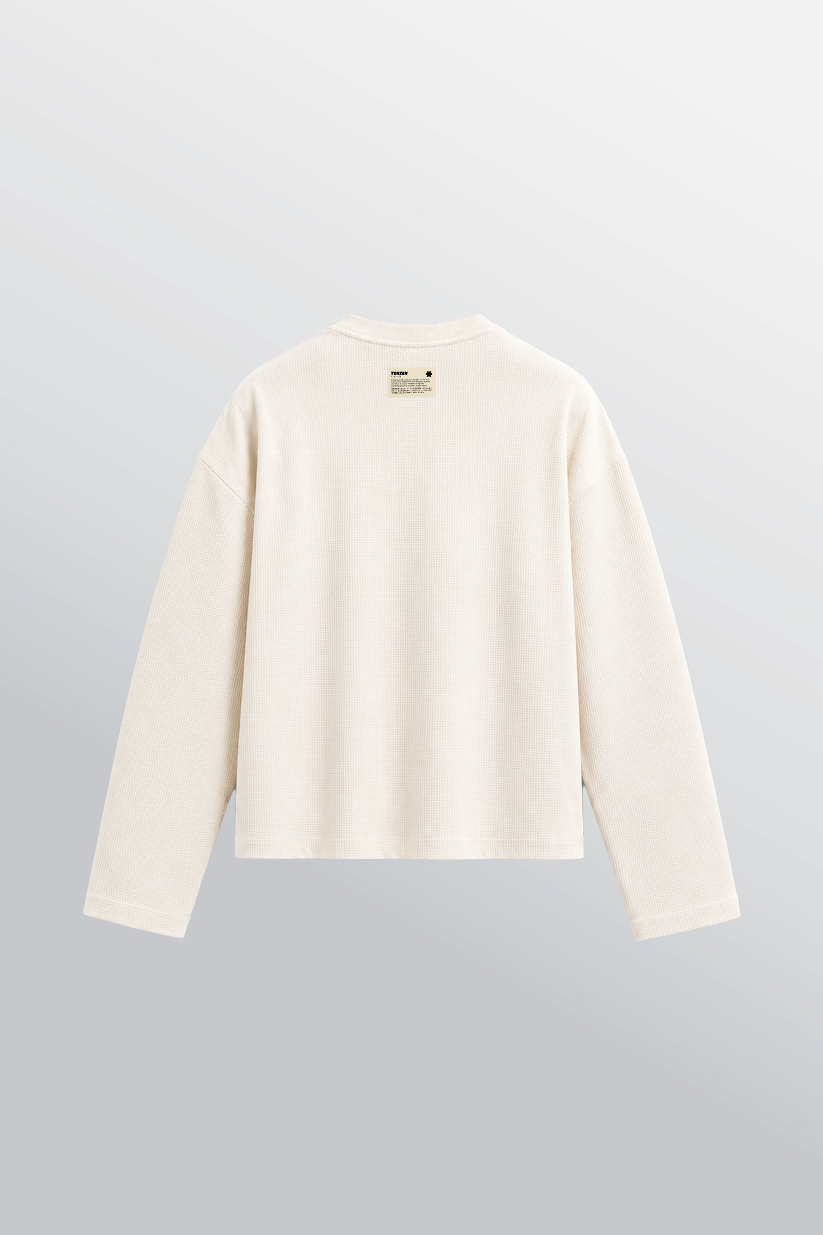 T-shirt oversize waffle girocollo Bianco panna