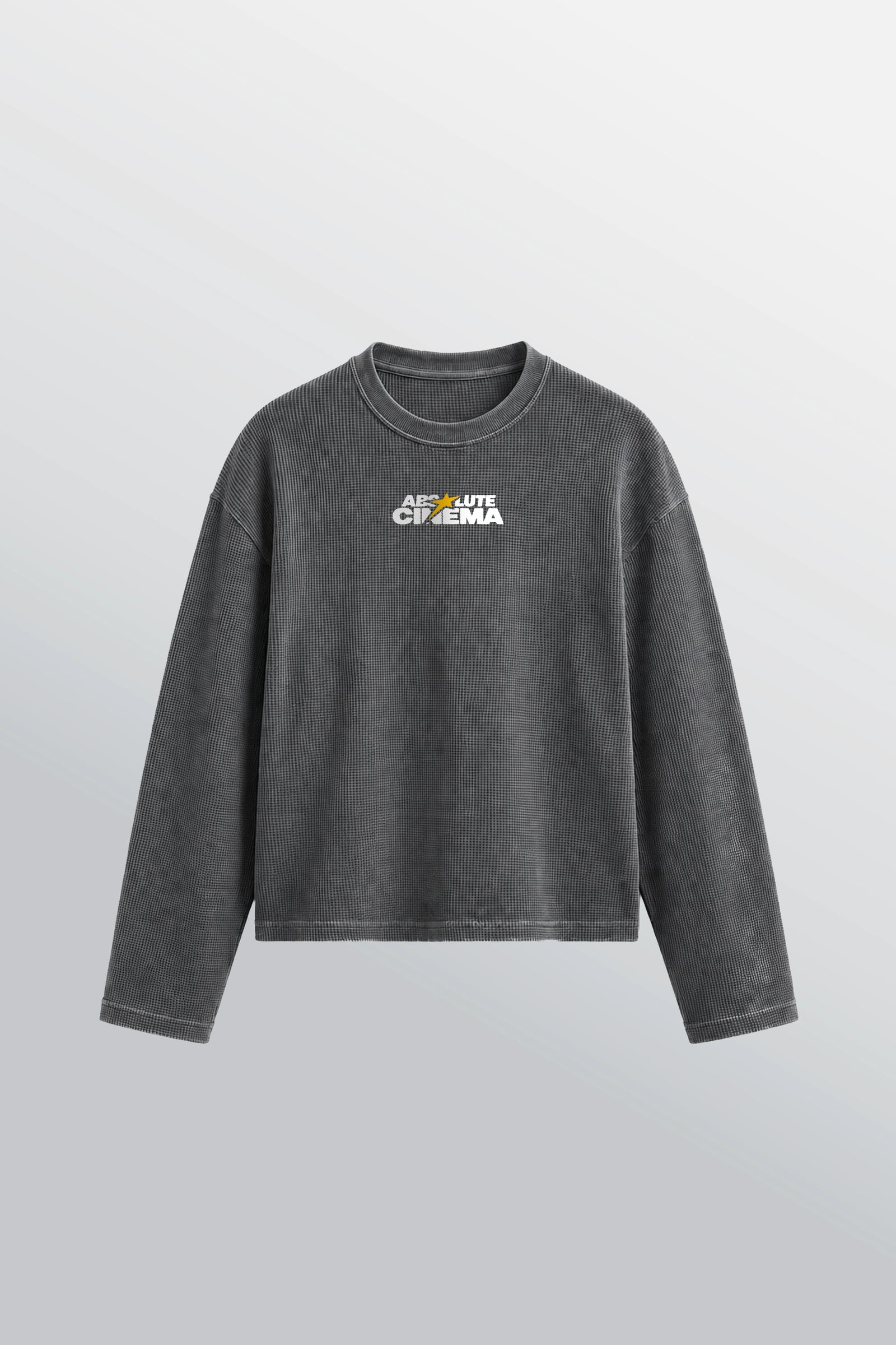 Absolute Cinema T-shirt waffle oversize Nero slavato