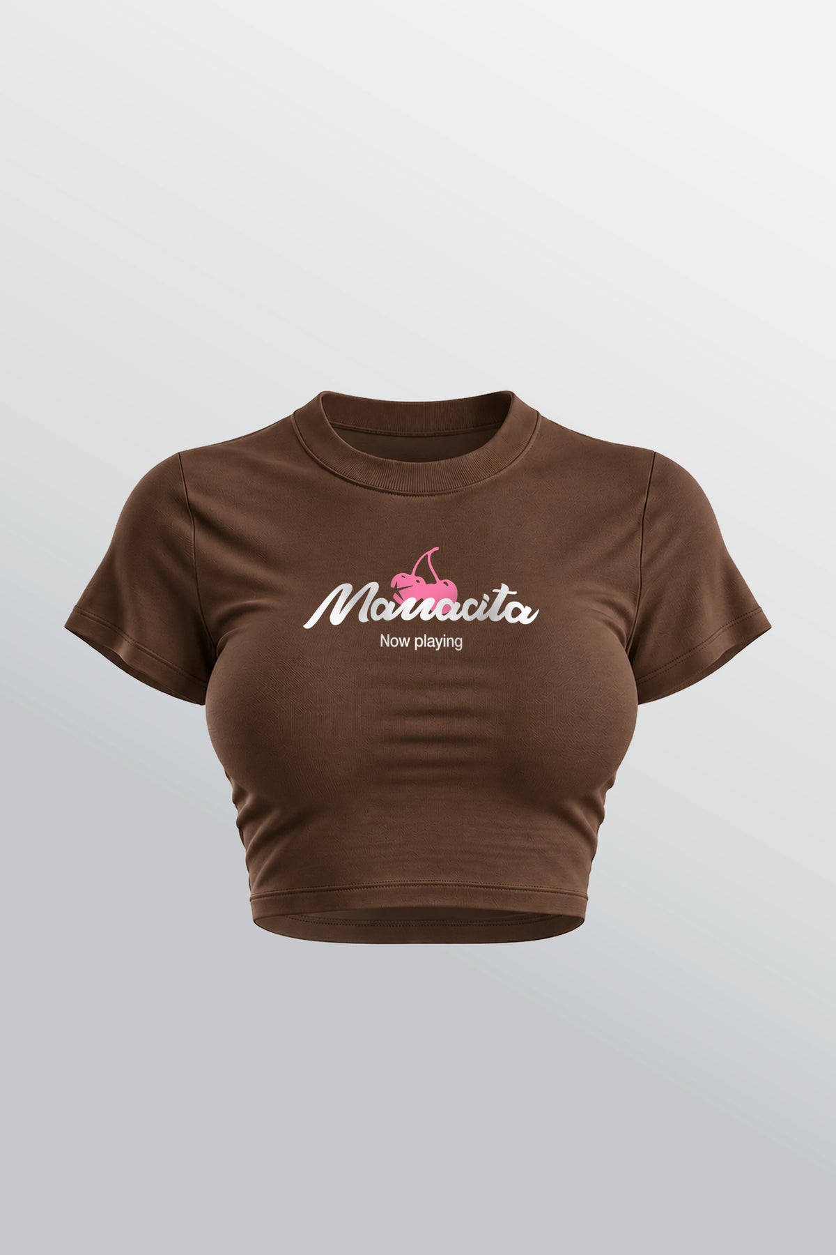 Mamacita Baby Tee Brown - Front