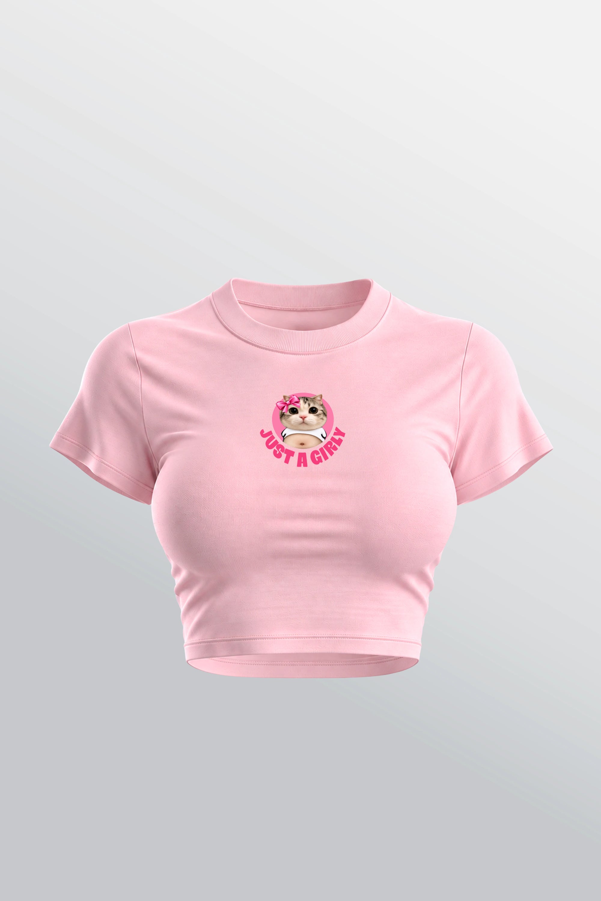 Just A Girly Baby Tee Pink - Front