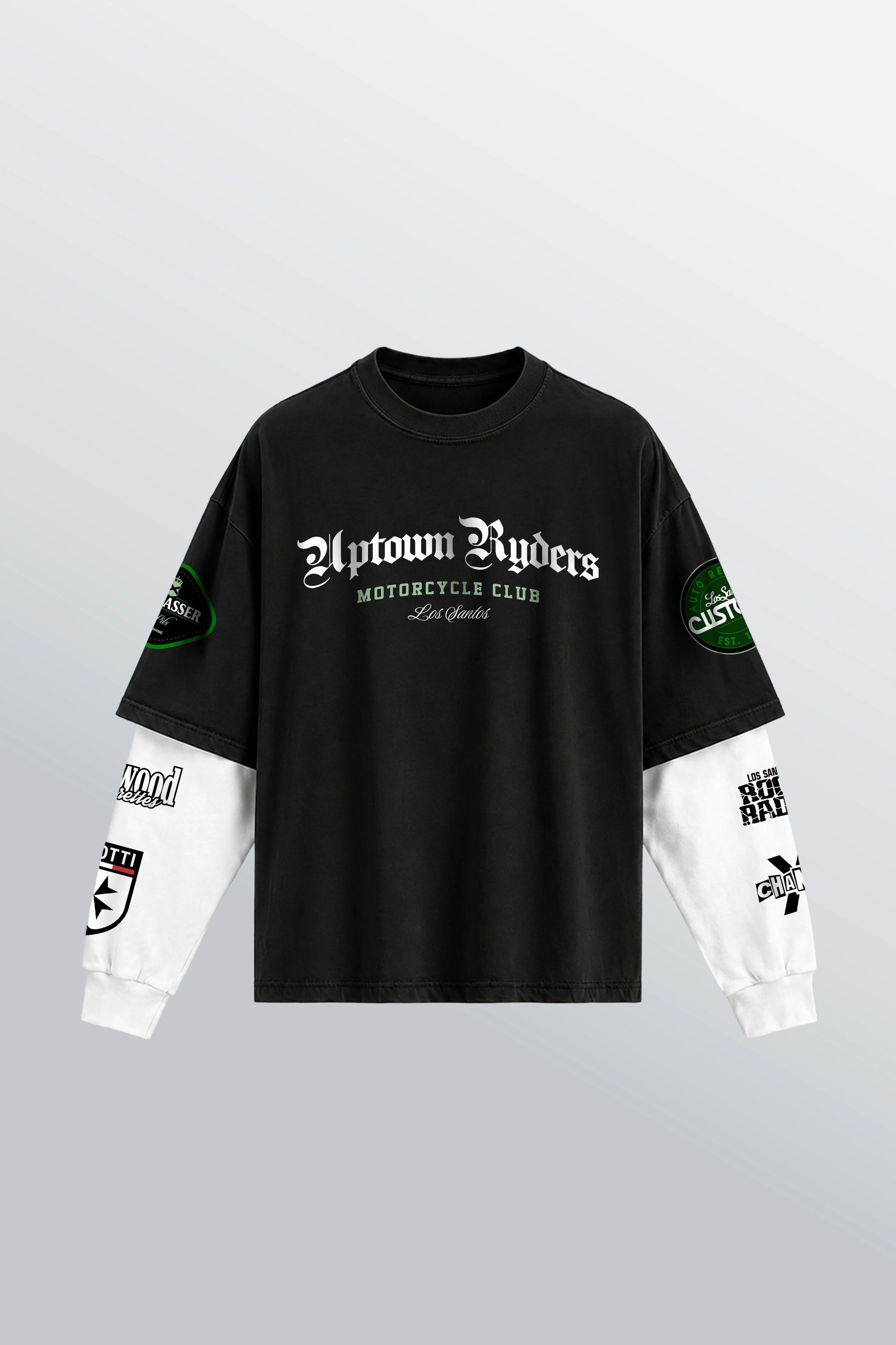 Los Santos Layered Tee Black - Front