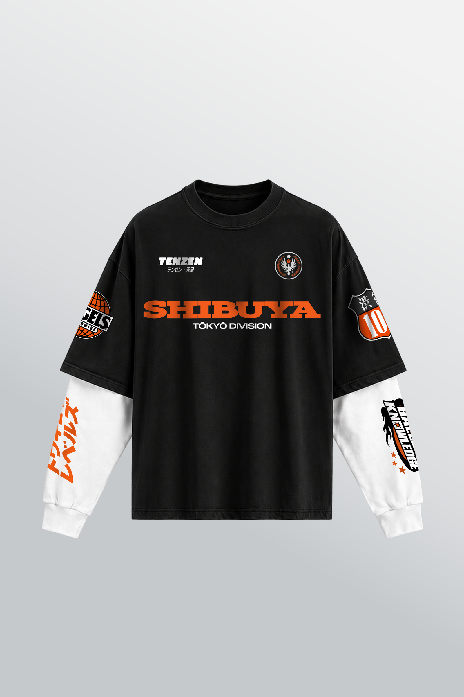 Shibuya Division T-shirt sovrapposta Nera