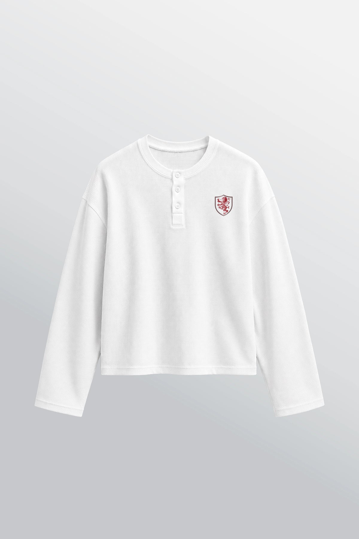 Lannister Love Oversized Henley Waffle Tee White