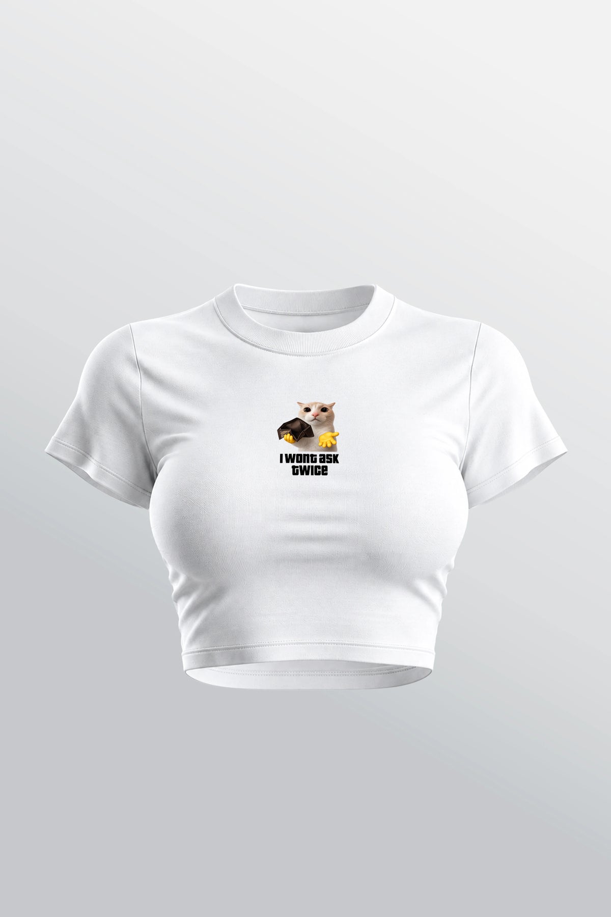Wont Ask Twice Baby Tee Weiß