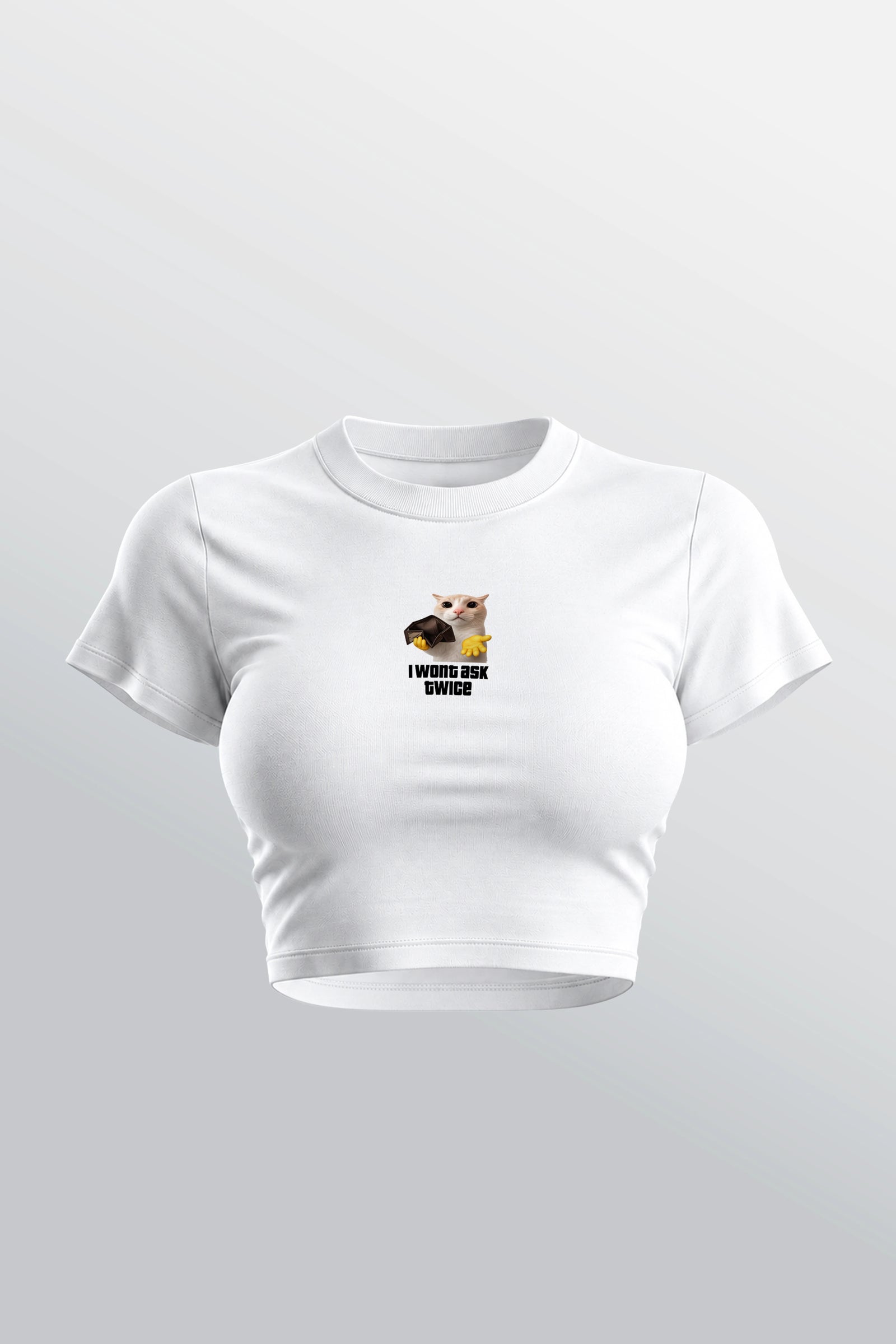 Wont Ask Twice Baby Tee Weiß