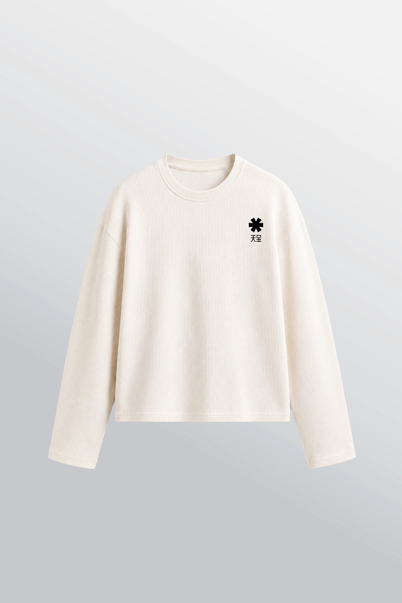 T-shirt oversize waffle girocollo Bianco panna