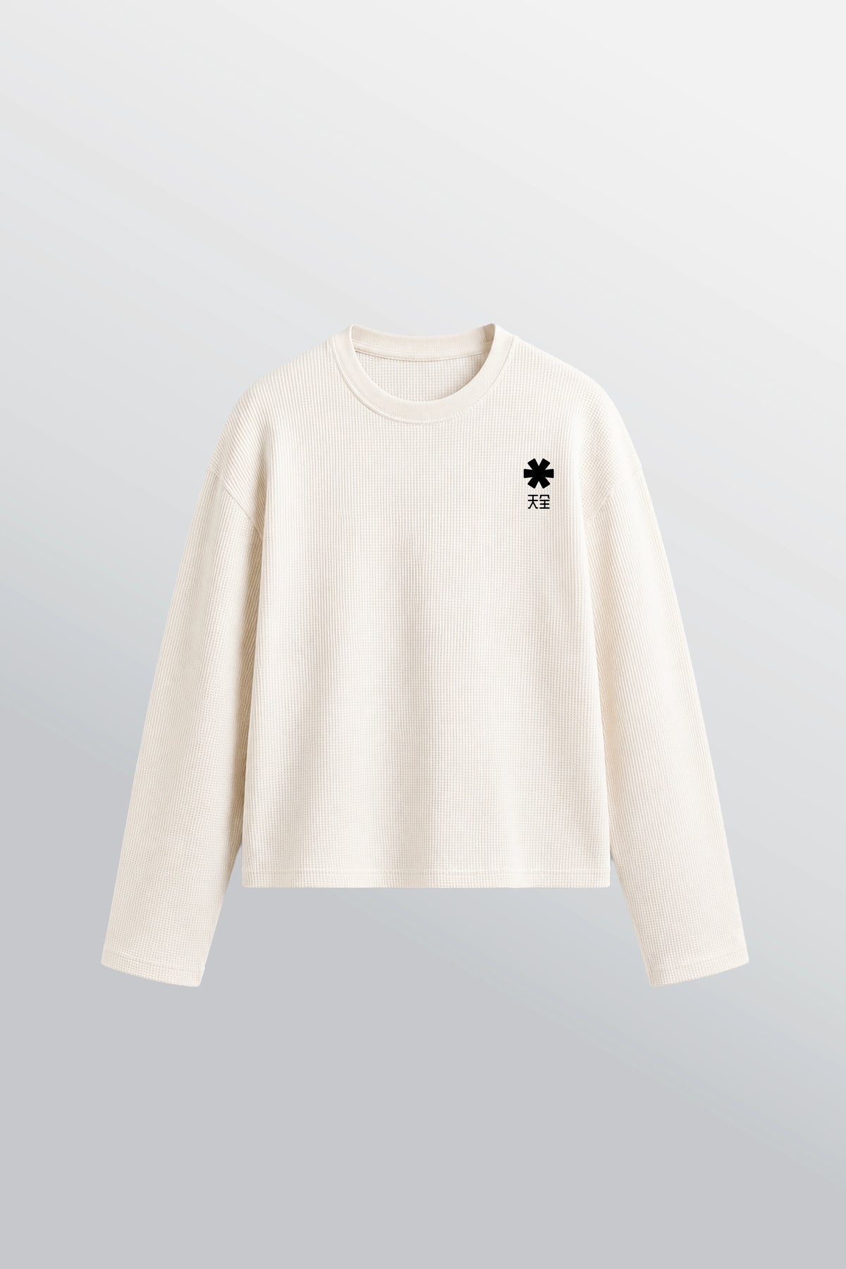 Crew Oversized Waffle Tee Off White – Front