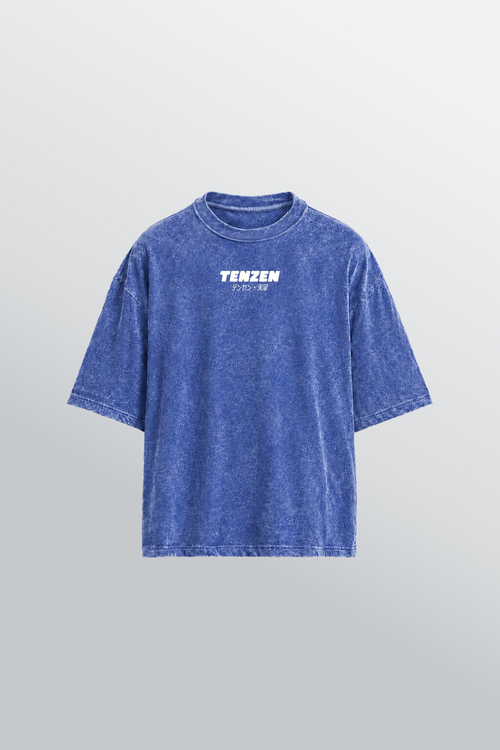 T-shirt oversize girocollo Blu Acid Wash
