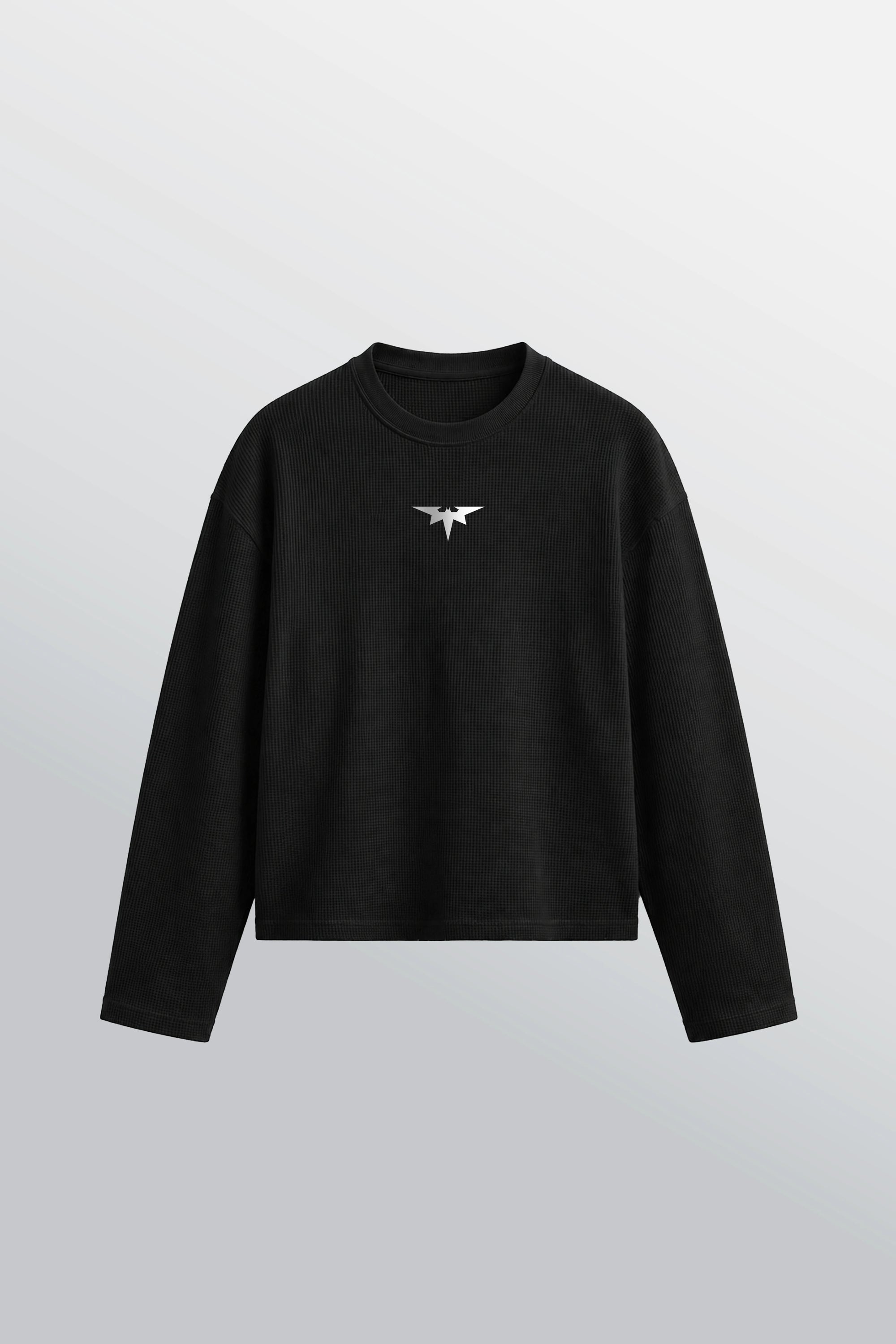 Ser Dark Knight Oversized Waffle Tee Black – Front