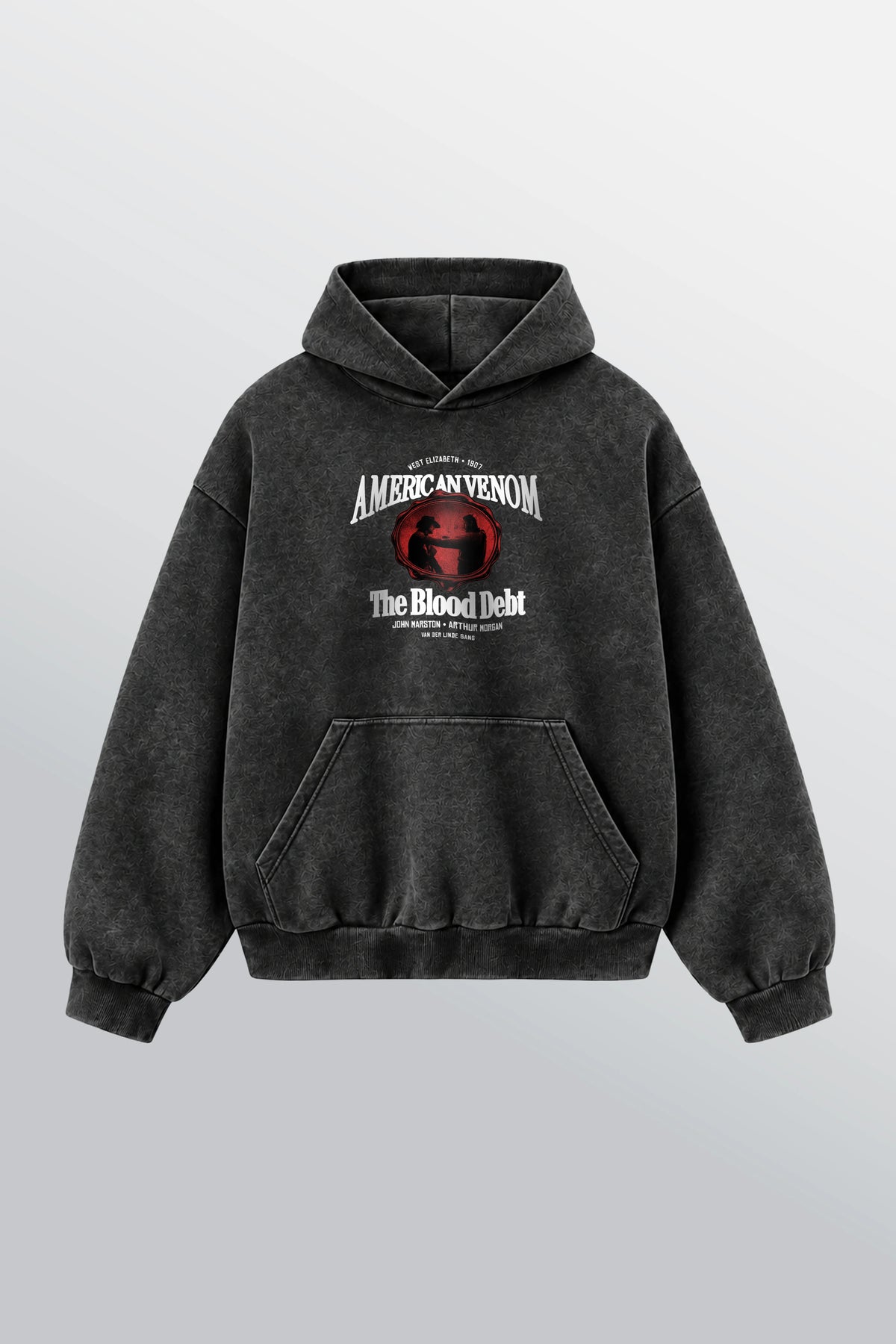 Stand Unshaken Oversized Hoodie Acid Black
