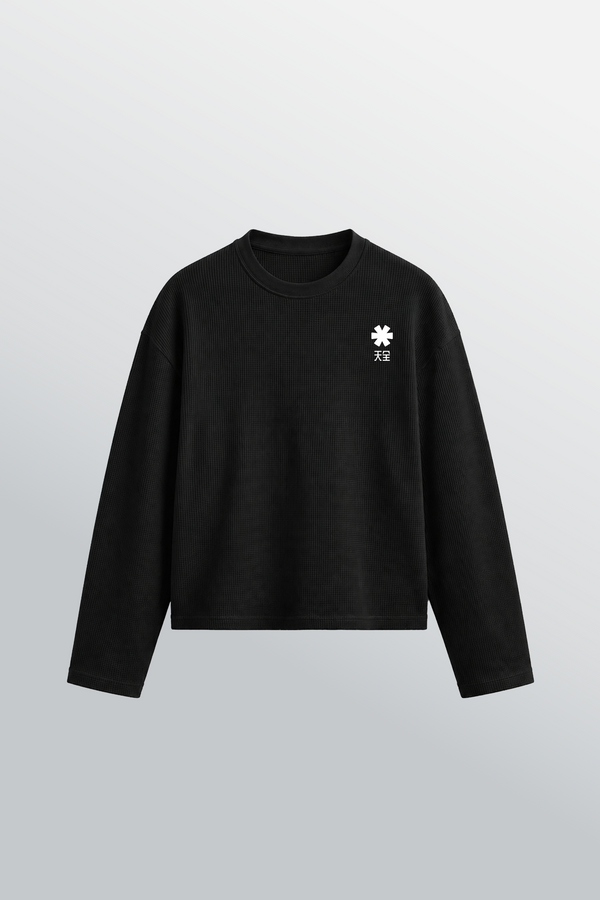 Crew Oversized Waffle Tee Black