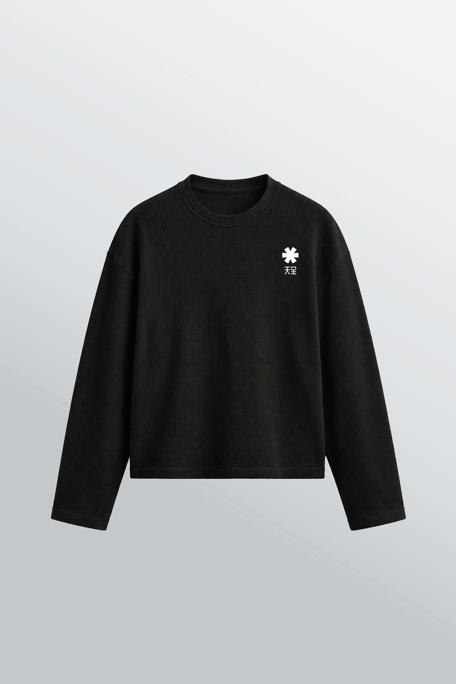 T-shirt oversize waffle girocollo Nera