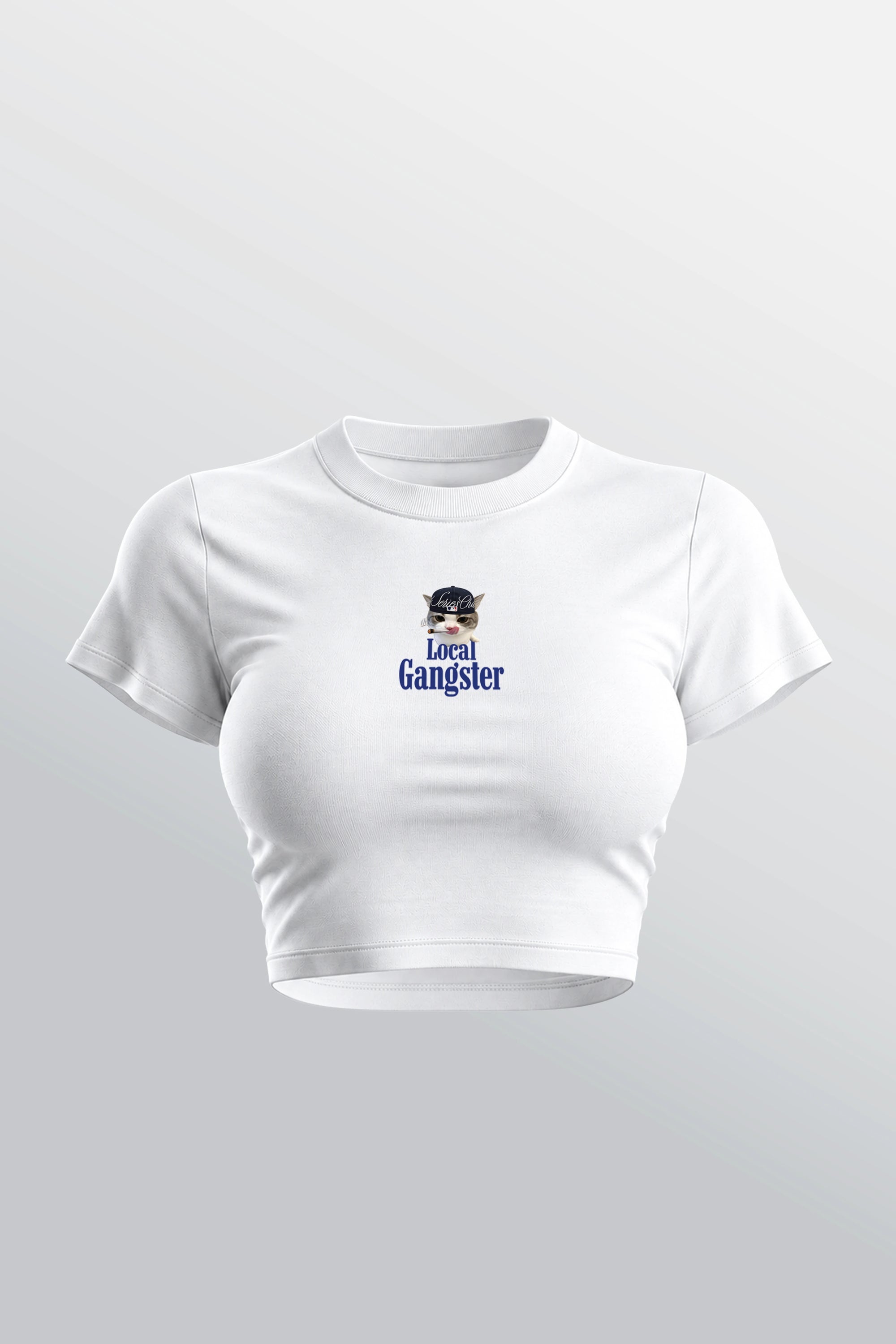 Local Gangster Baby Tee White - Front