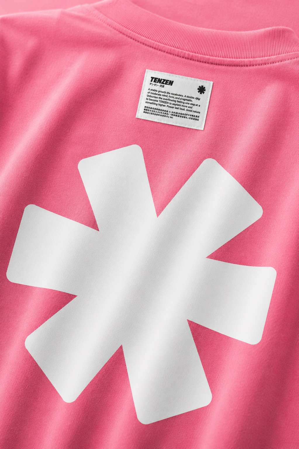 T-shirt oversize col rond rose
