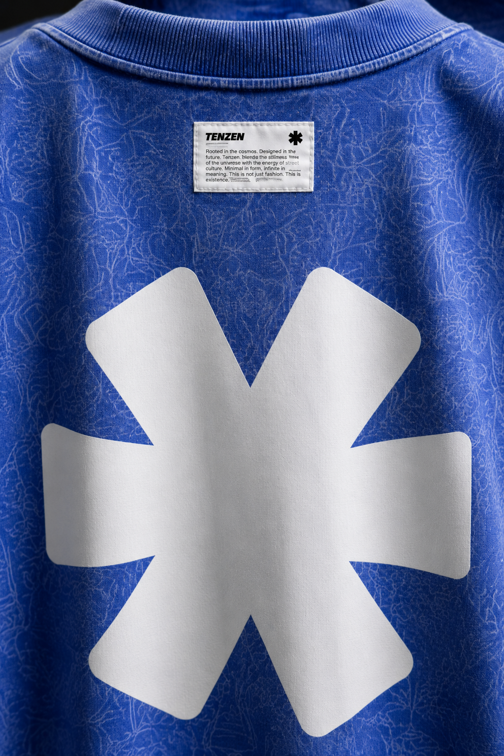 T-shirt oversize col rond bleu délavé