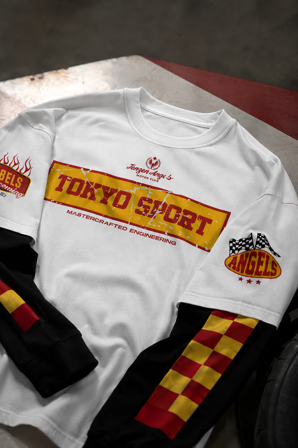 Tenzen Tokyo Sport T-shirt superposé blanc