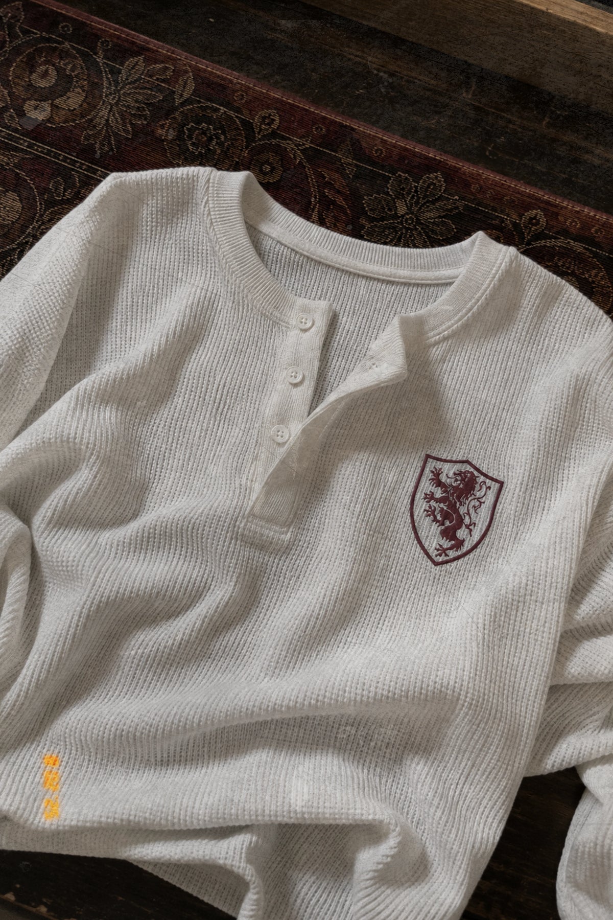 Lannister Love Oversized Henley Waffle Tee White