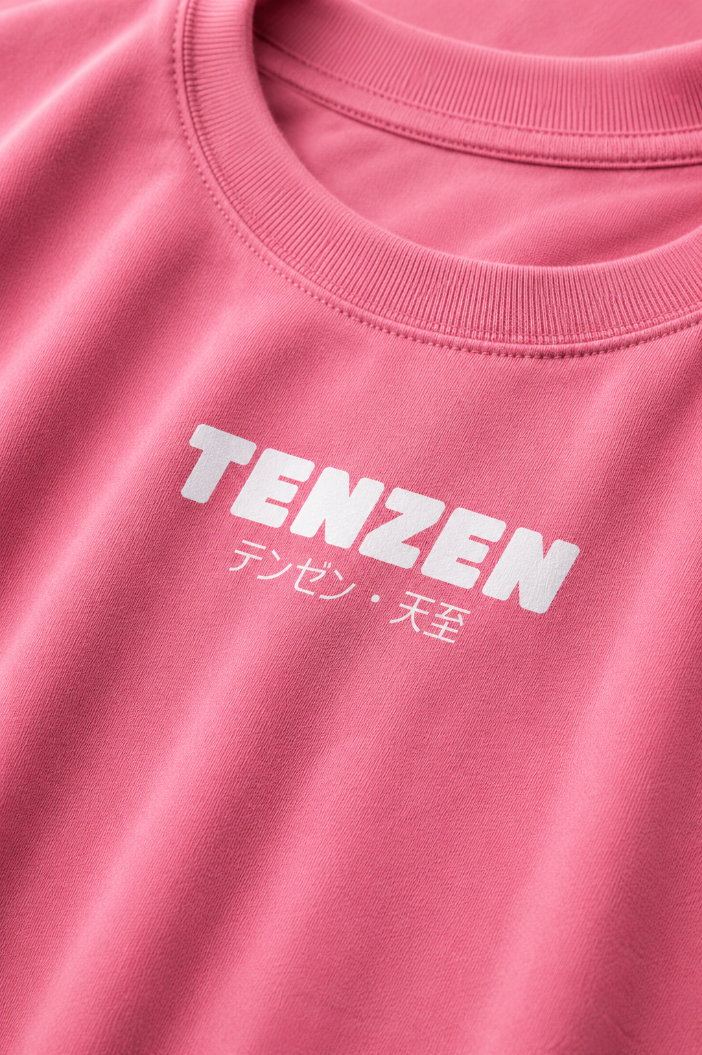 Camiseta oversize cuello redondo Rosa