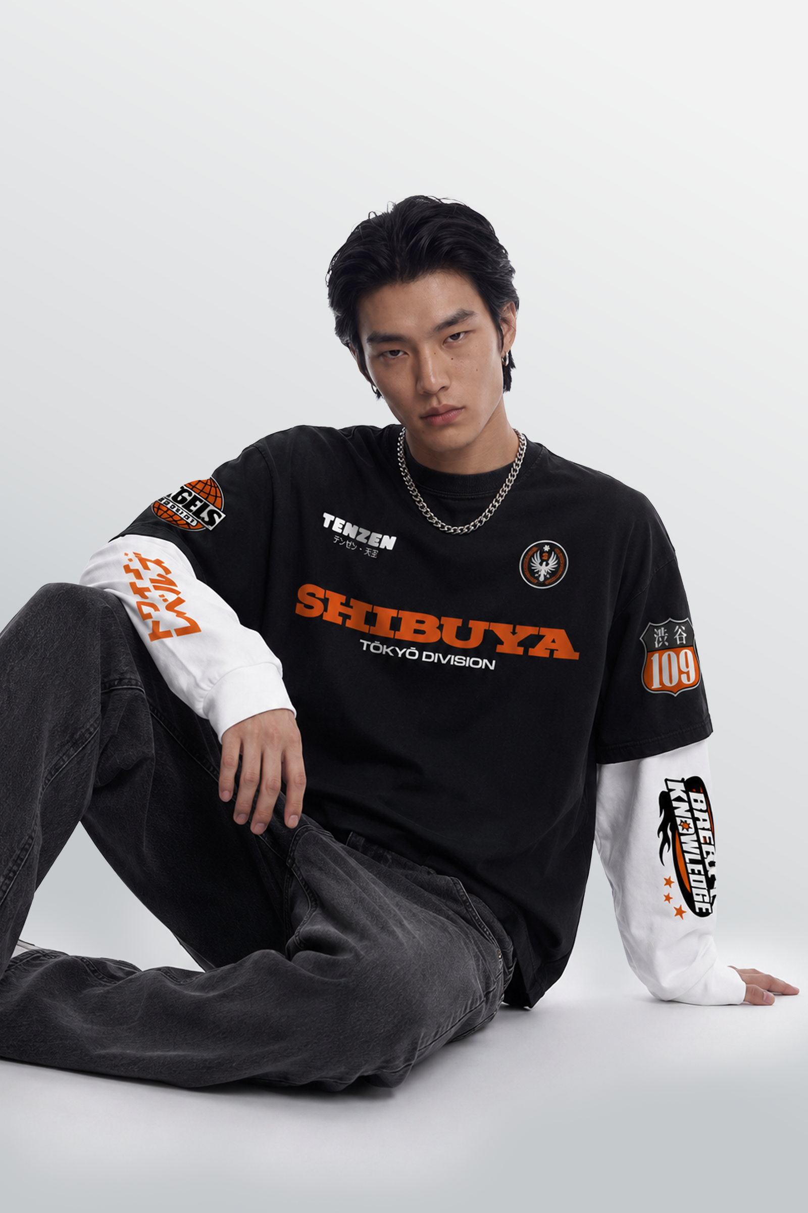 Shibuya Division T-shirt sovrapposta Nera