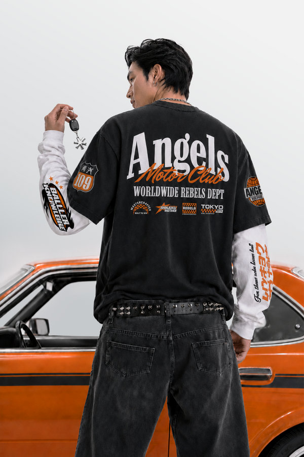 Tenzen Shibuya Division Camiseta superpuesta Negra