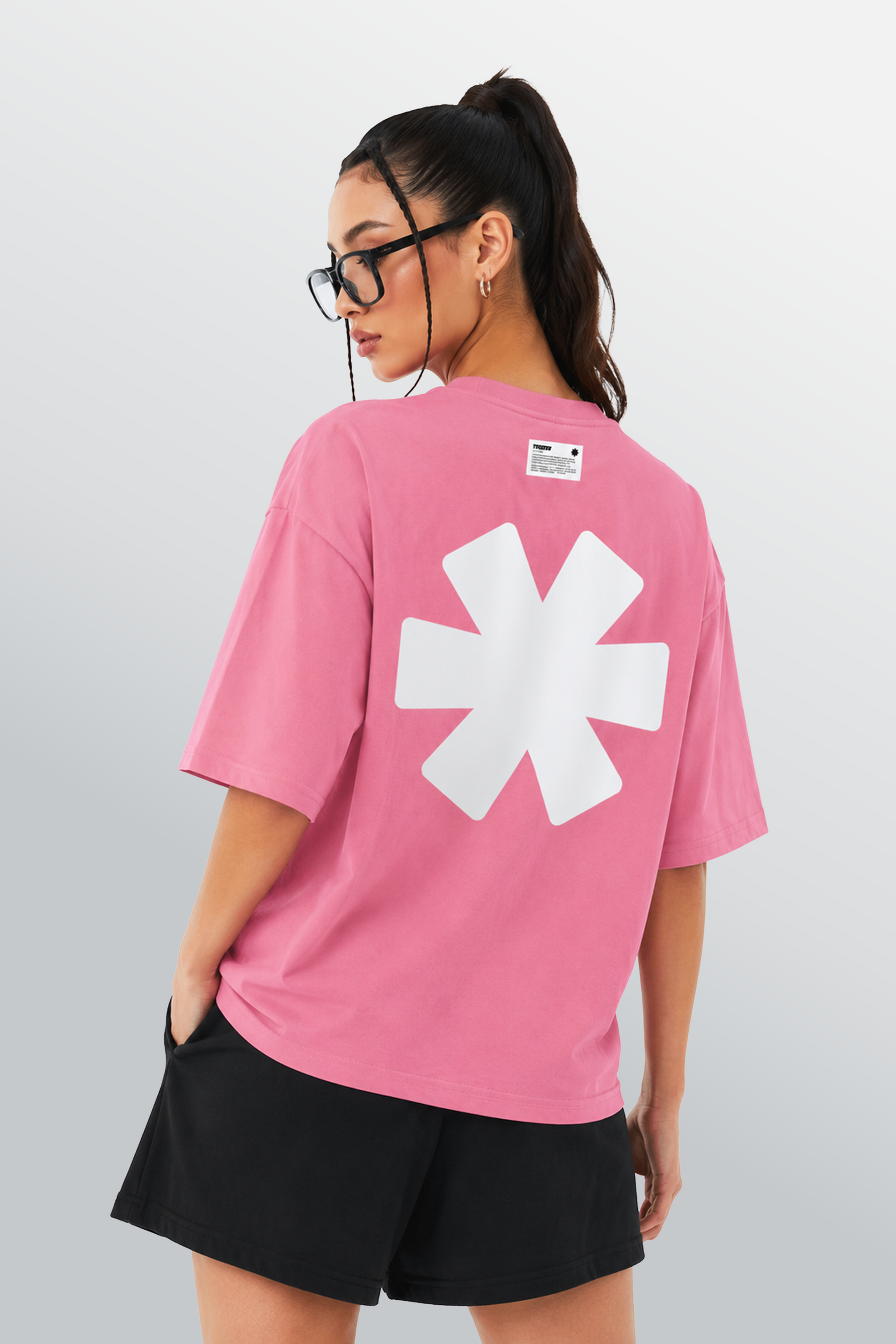 T-shirt oversize girocollo Rosa