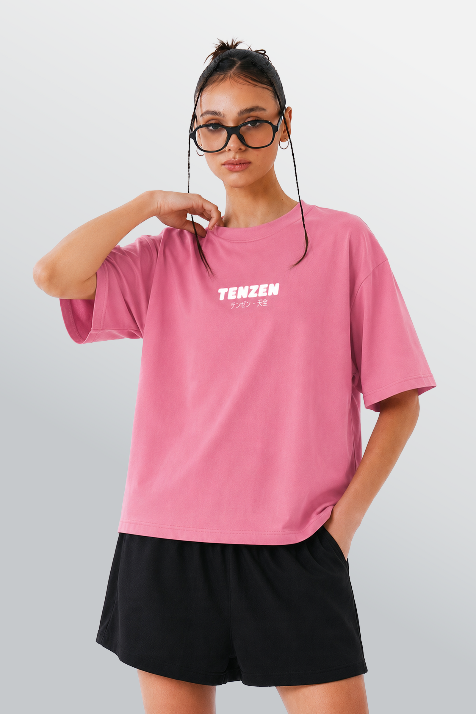 T-shirt oversize girocollo Rosa