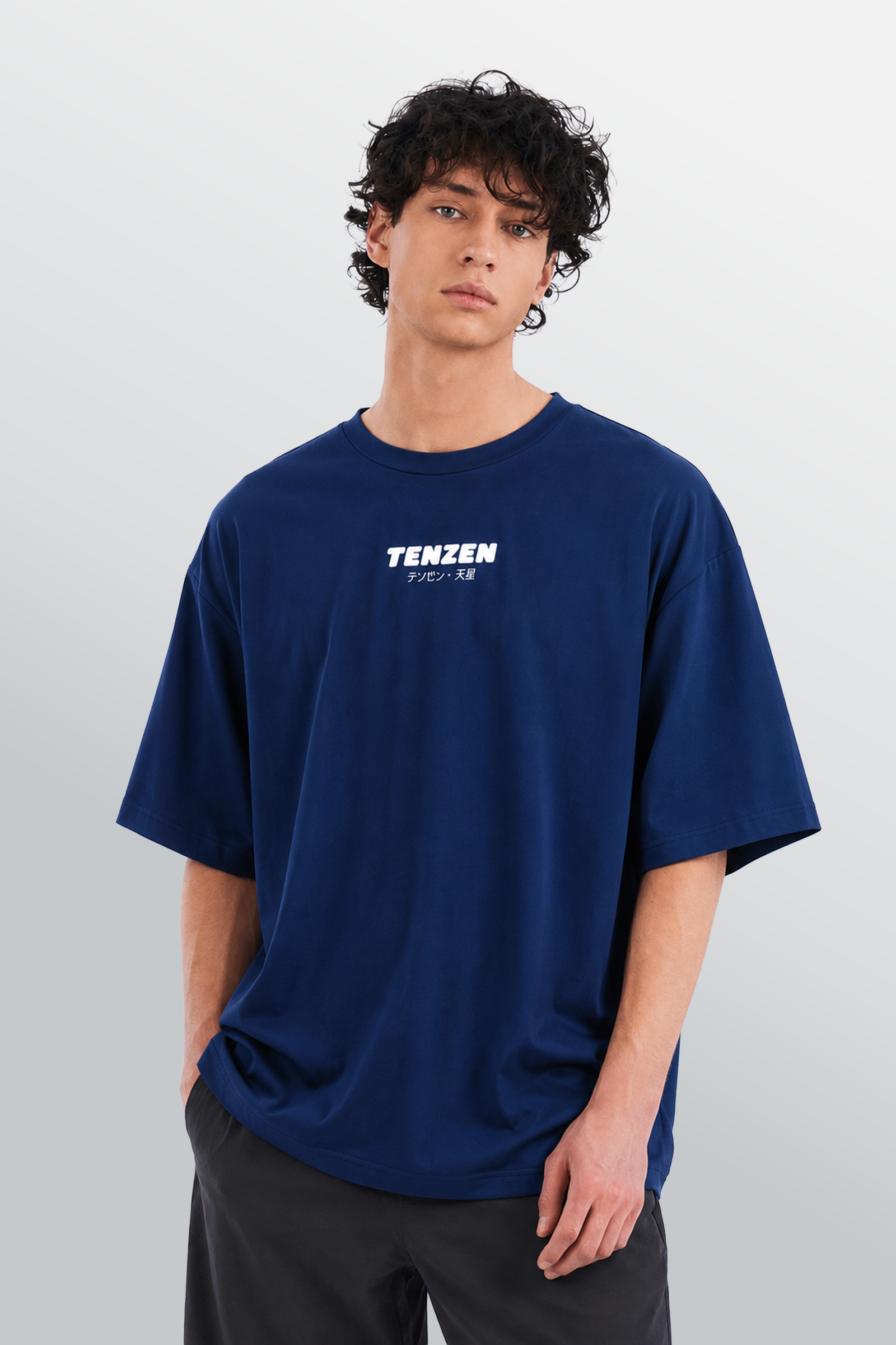 T-shirt oversize girocollo Blu navy