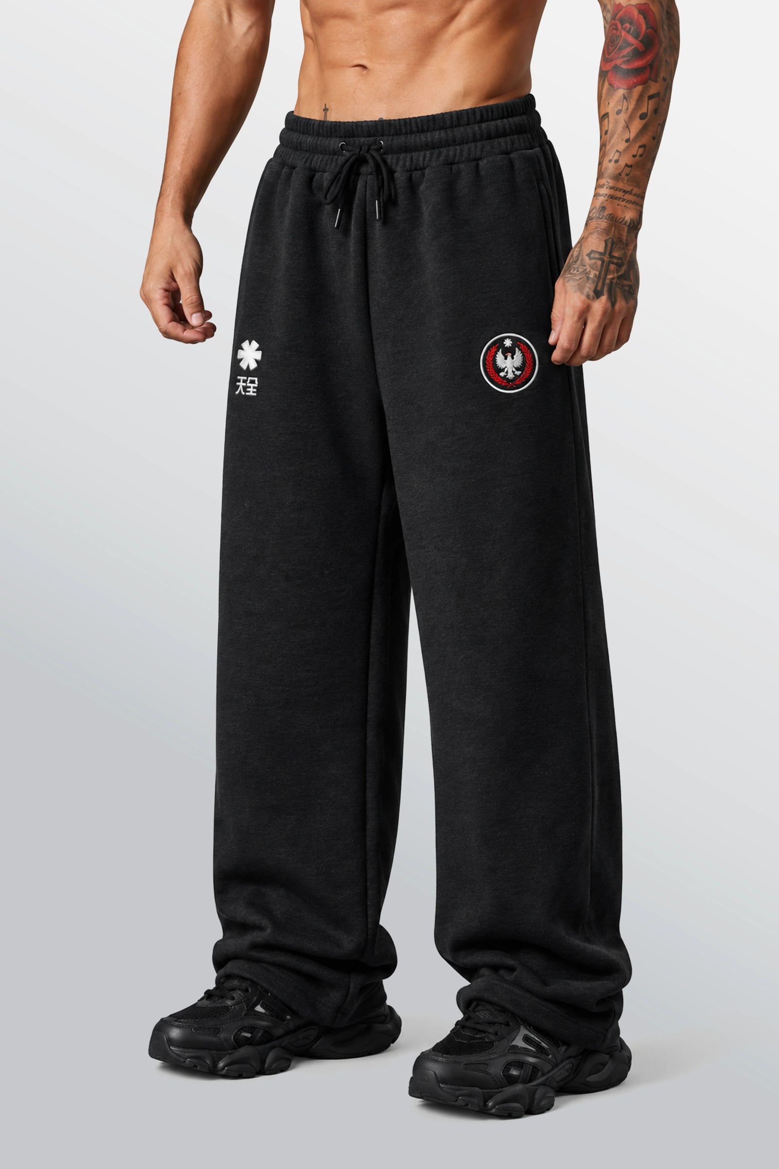 Angels Motor Club Pantaloni della tuta vestibilità ampia Nero