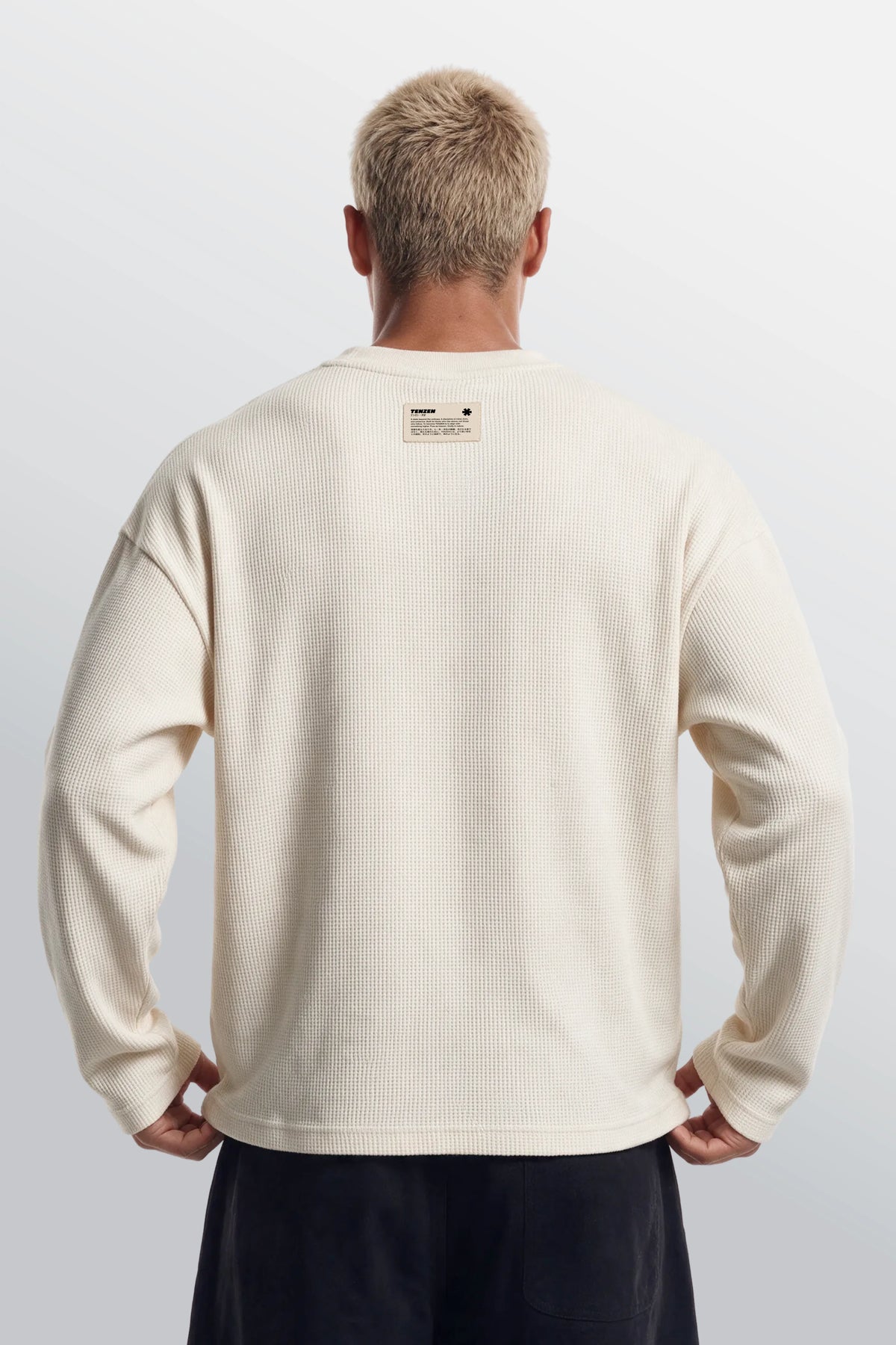 Crew Oversized Waffle Tee Off White