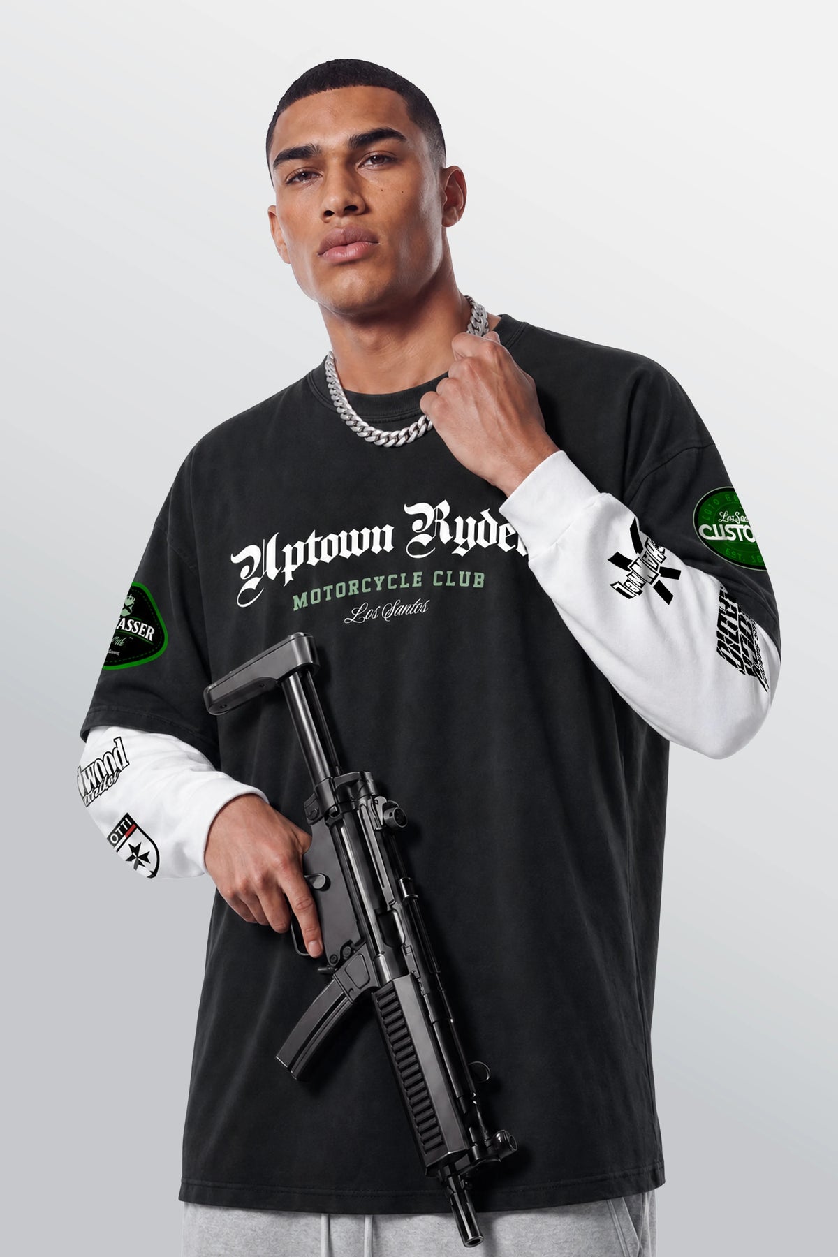 Los Santos Layered Tee Black
