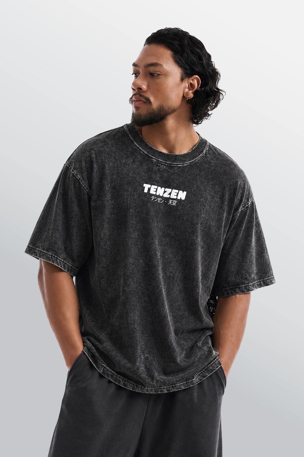 Crew Oversized Tee Acid Black