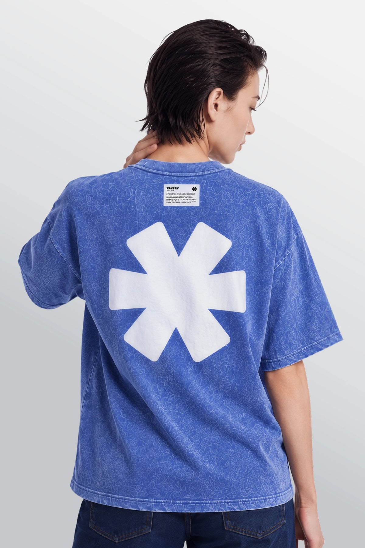 Crew Oversized Tee Acid Blue
