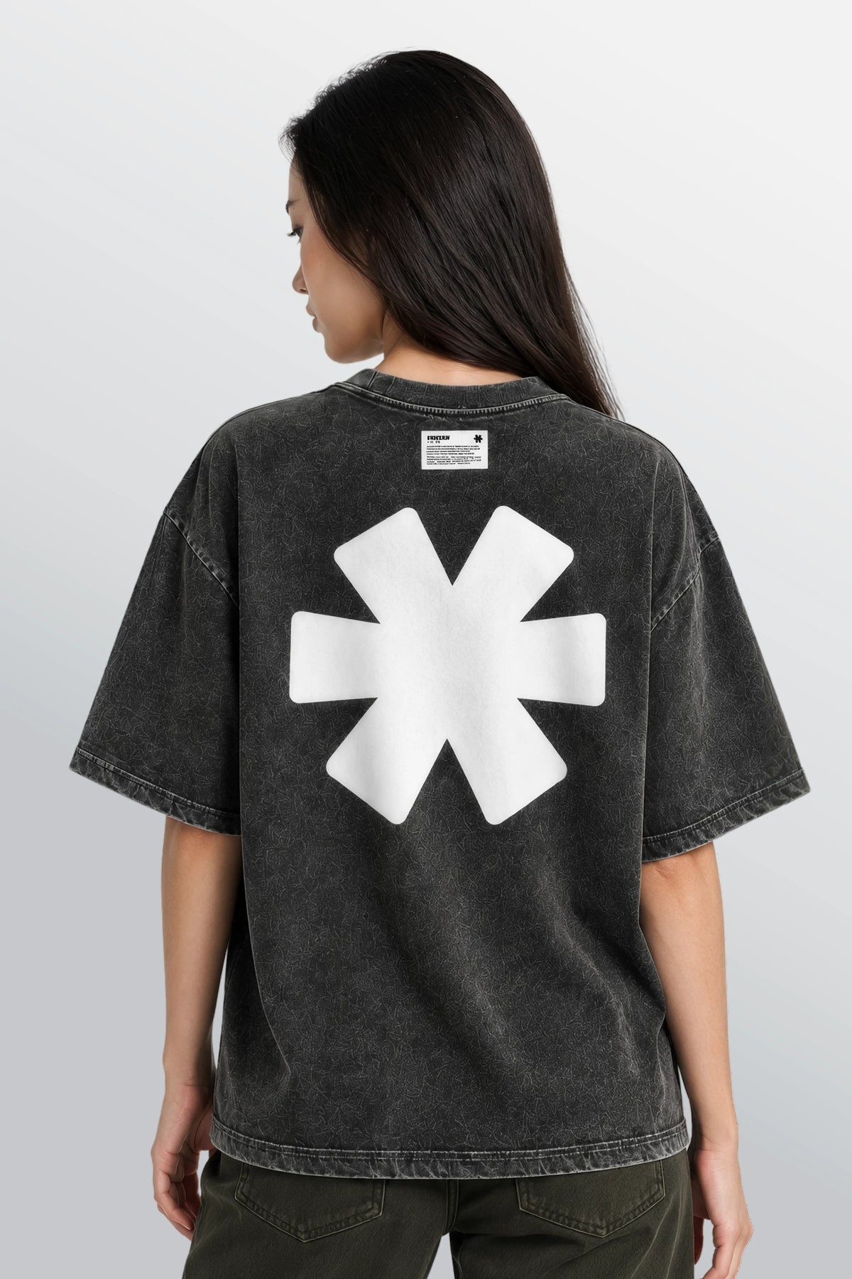 Crew Oversized Tee Acid Black
