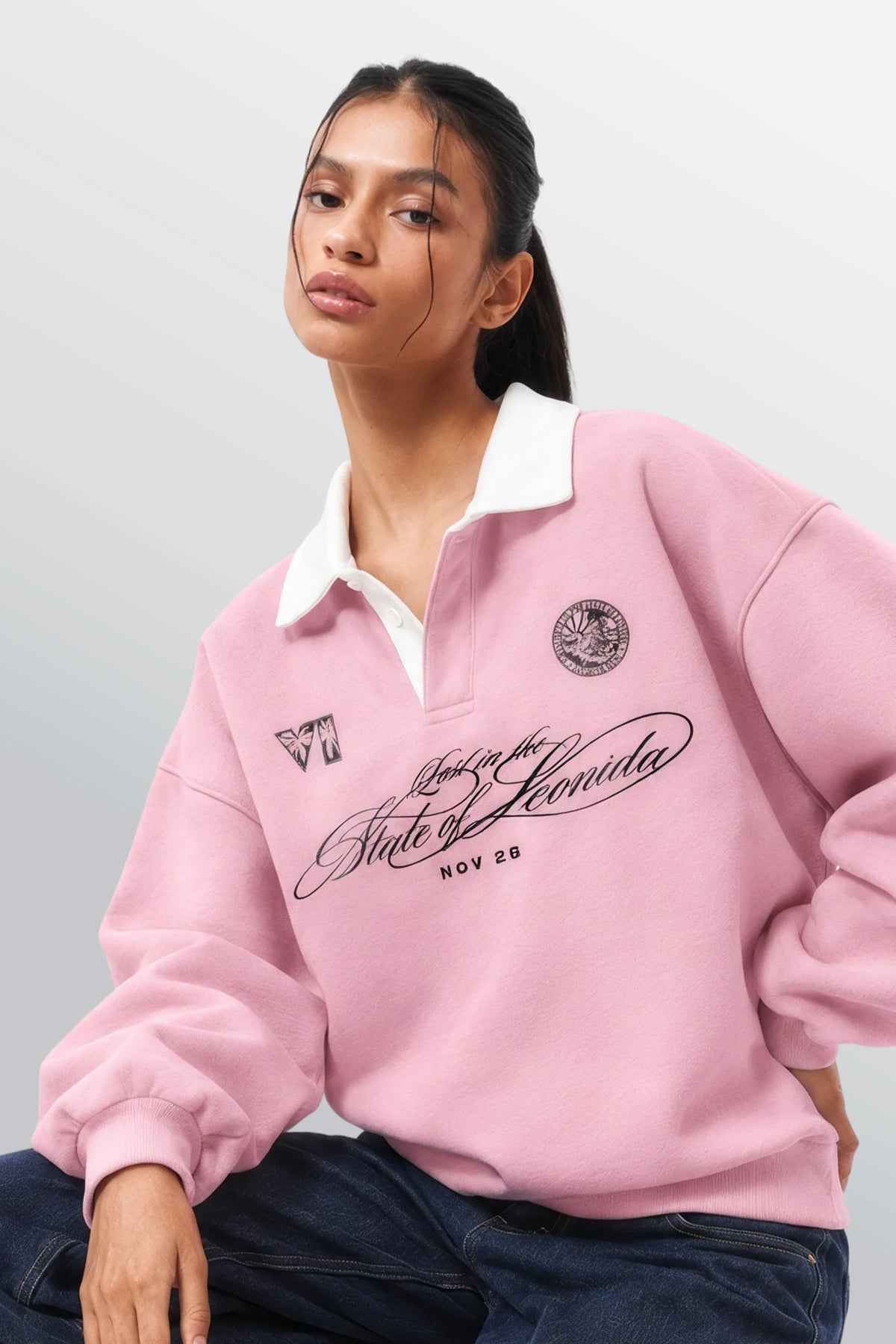 Jack Of Hearts Polo Sweatshirt Pink