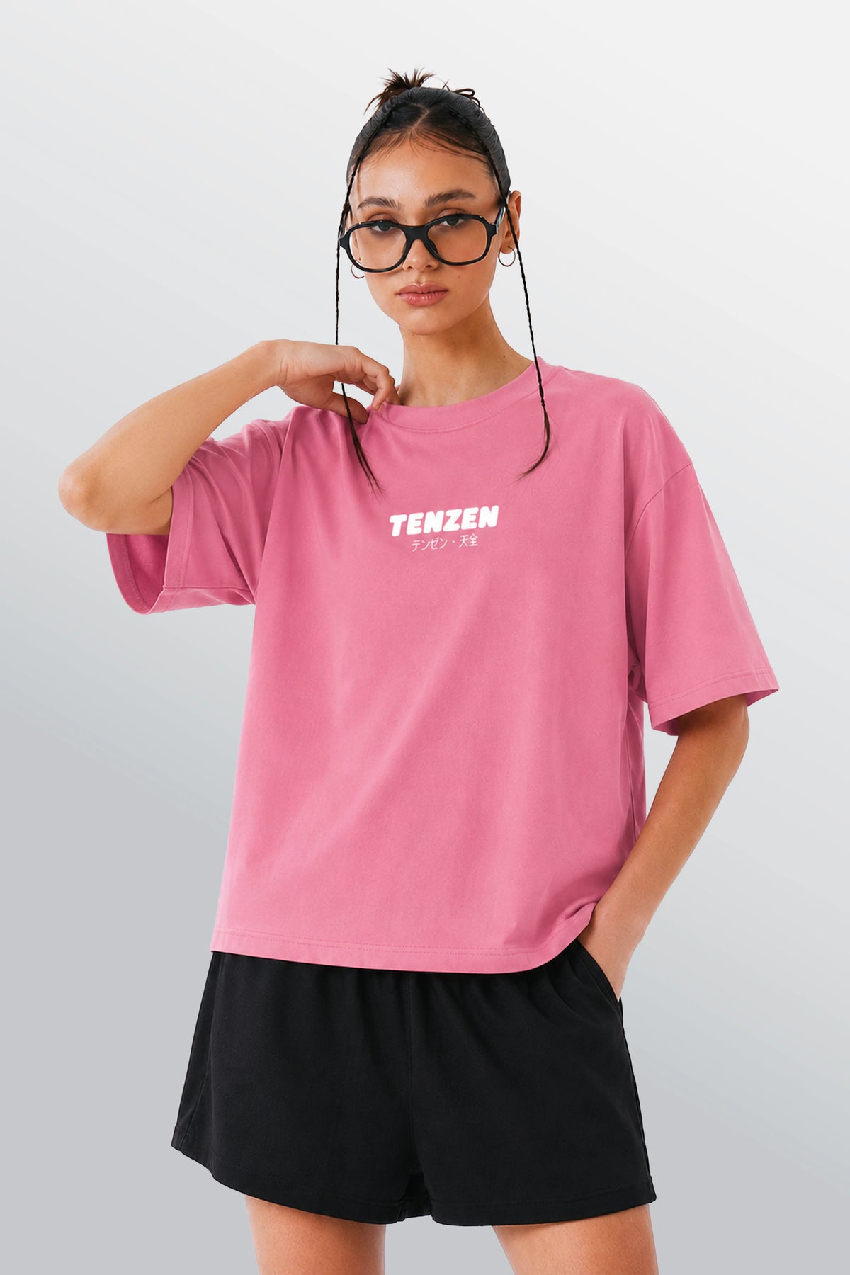 Crew Oversized Tee Pink