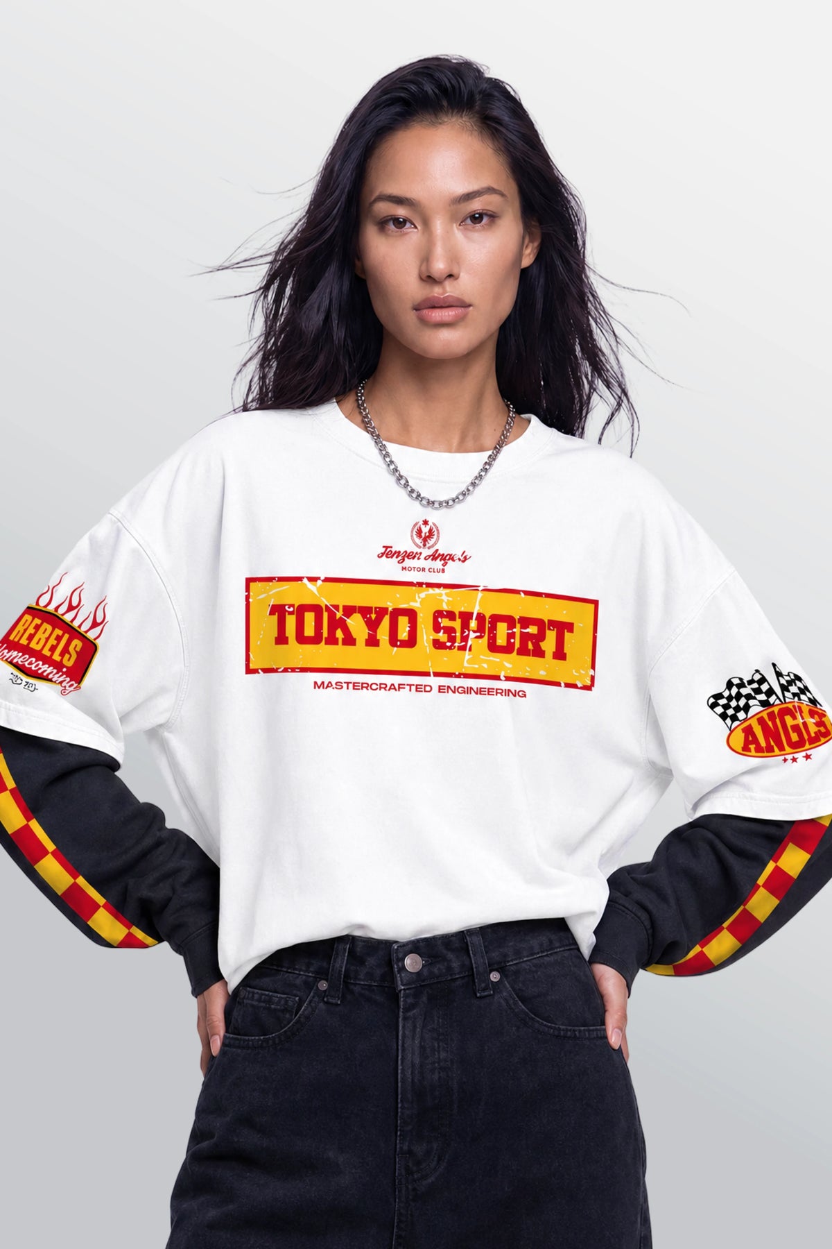 Tokyo Sport Layered Tee White